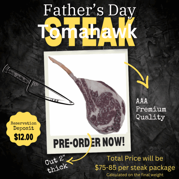 Father's Day tomahawk steak package
